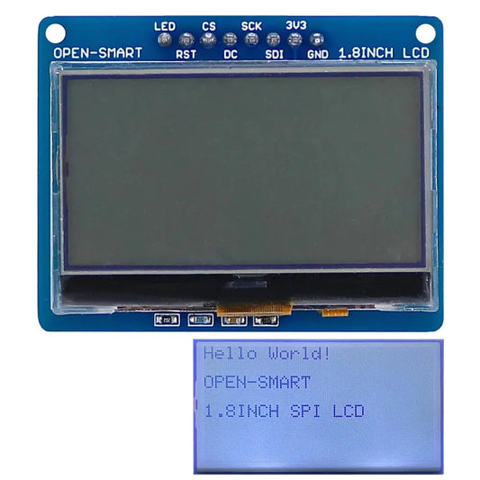 OPEN-SMART With Backlight LED 3.3V 1.8 Inch 128 * 64 Serial SPI Monochrome LCD Shield Breakout Board Module for Arduino - ALPENZO