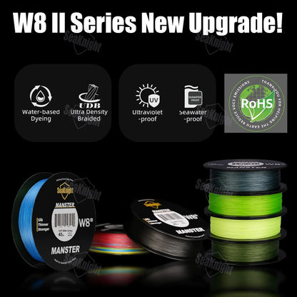 SeaKnight Brand W8 II Series 8 Strands Fishing Line Advanced Wide Angle Technology Braided PE Line Freshwater Saltwater Fishing