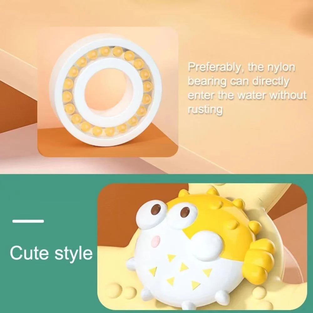 3Pcs/Set Baby Bath Toys Funny Bathing Sucker Spinner Suction Cup Cartoon Rattles Fidget Educational Toys For Children Boys ALPENZO
