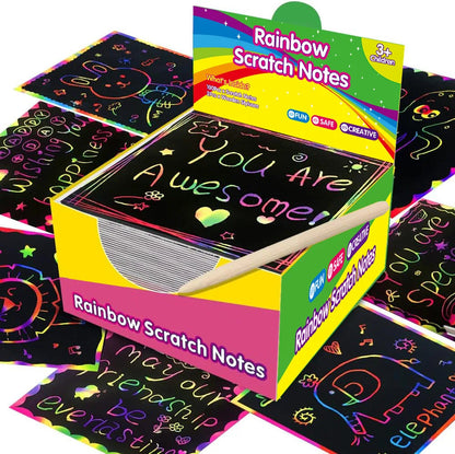 100 Pieces of Scratch-off Paper Boxed with Colorful Hand-painted Amazon Best-selling Scratch-off Paper ALPENZO