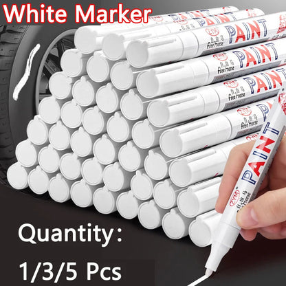 White Marker Pens set 2.0mm Oily Waterproof White Gel Pen DIY Graffiti Sketching Marker Stationery Writing School Supplies brush ALPENZO