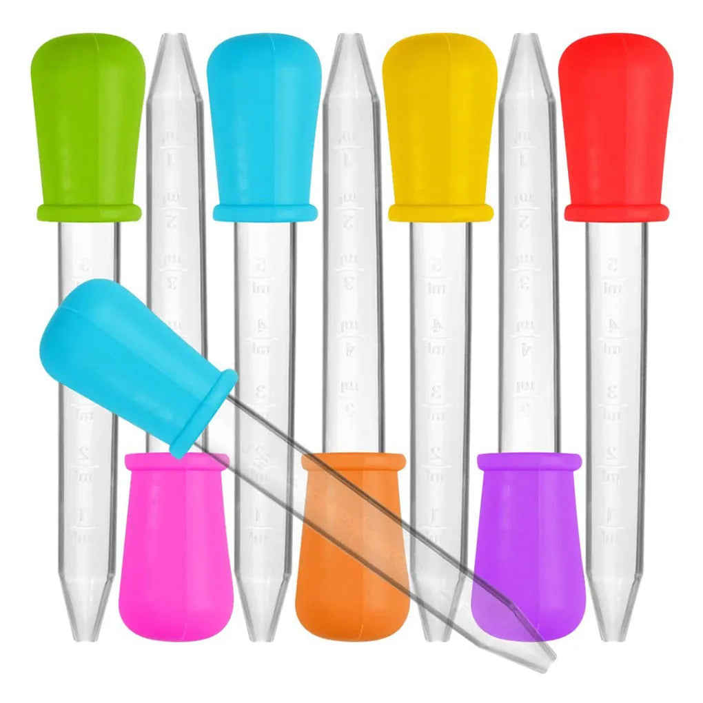 5PCS 5ml Small Silicone Plastic Pipette Dropper Feeding Medicine Liquid Eye Ear Pipette Dropper Lab Experiment Toys Gift ALPENZO