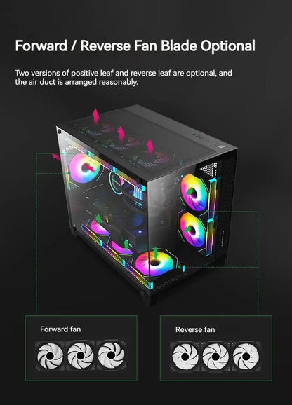 TEUCER JM-1 Computer Case Fan ARGB Mirror Cycle Light Effect 120mm 4Pin PWM PC Cooling Fan Low Noise Water Cooling Ventilador - ALPENZO