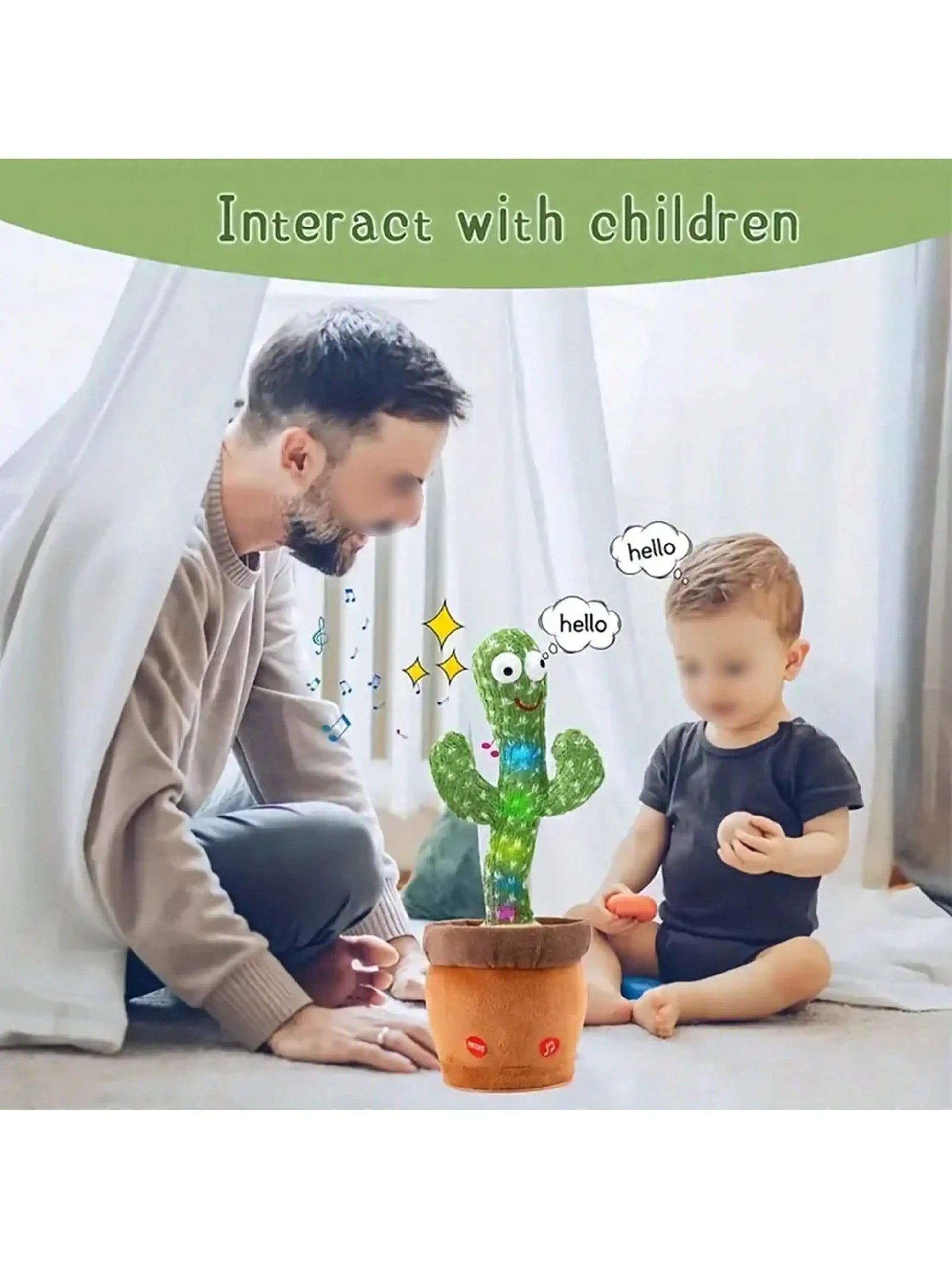 1pc-Dancing Talking Cactus Toys For Baby Boys And Girls, Singing Mimicking Recording Repeating What You Say Sunny Cactus Up Plus ALPENZO