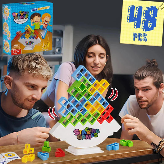 Building Block Brick Toy Balance Stacked Tetra Tower Game Swing High Russian Building Blocks Stack Kid Desktop Toy ALPENZO