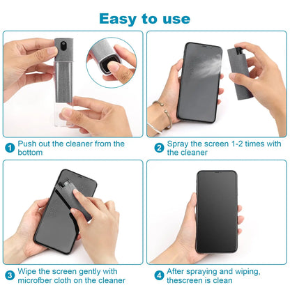 Microfiber Screen Cleaner Spray Bottle Set Mobile Phone Ipad Computer Microfiber Cloth Wipe Iphone Cleaning Glasses Wipes - ALPENZO