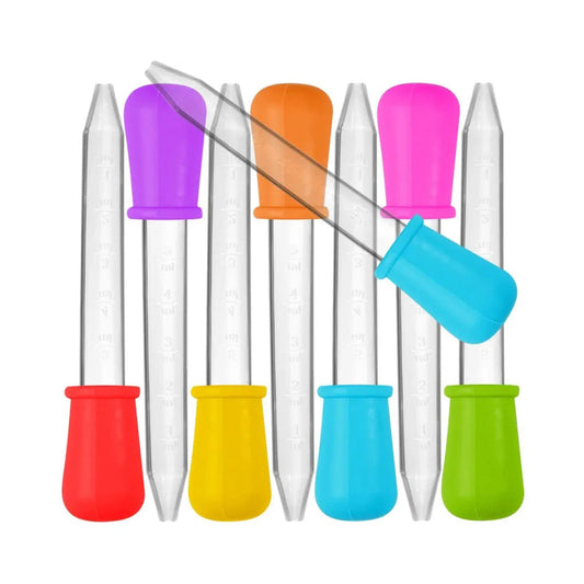 5PCS 5ml Small Silicone Plastic Pipette Dropper Feeding Medicine Liquid Eye Ear Pipette Dropper Lab Experiment Toys Gift ALPENZO