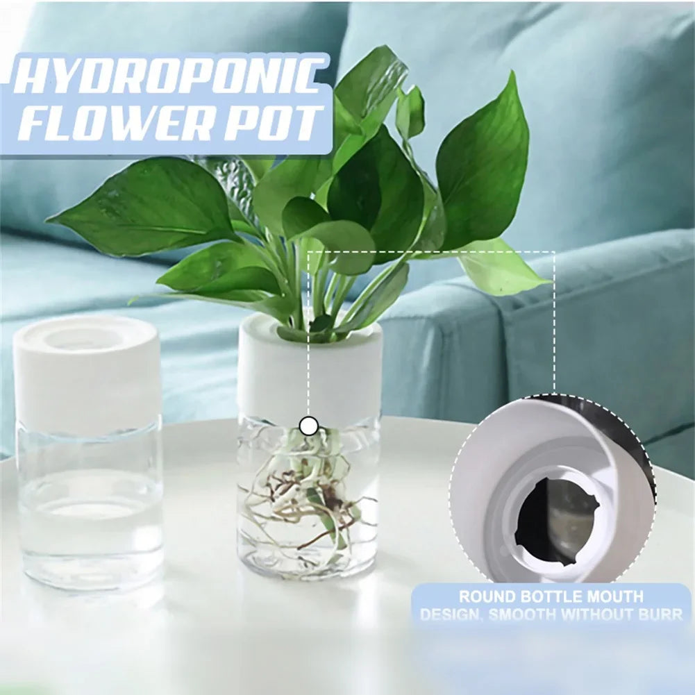 Mini Hydroponic Flower Pot Home Vase Decor Transparent Imitation Glass Soilless Plant Pots Green Plants Pot For Home Decoration - ALPENZO