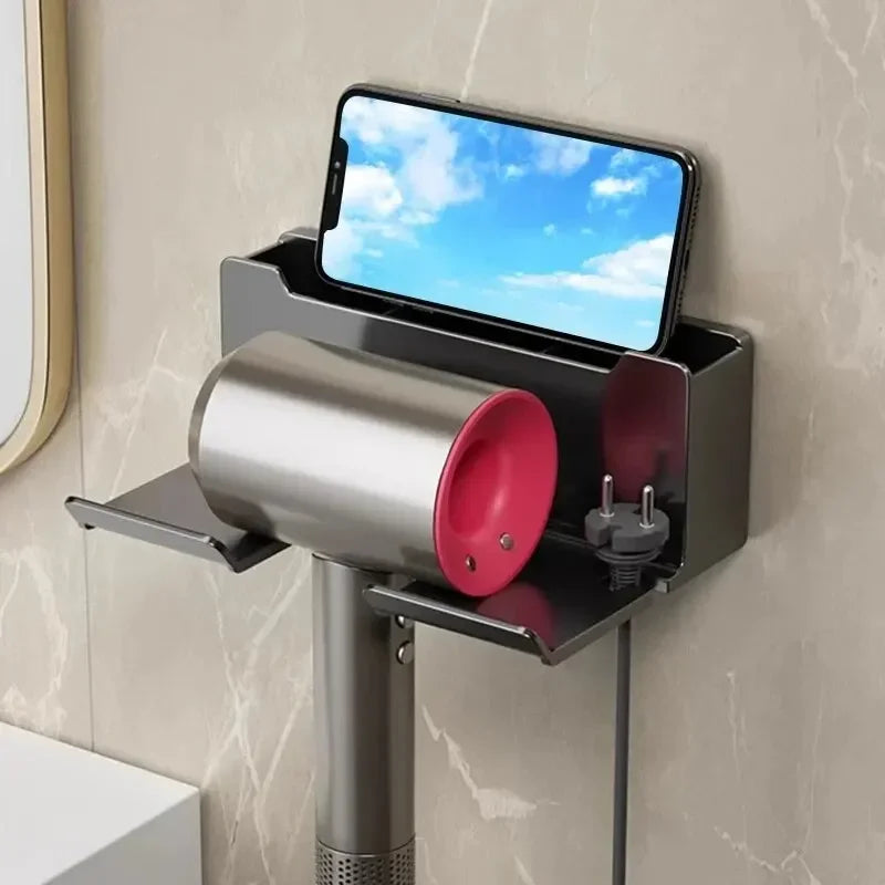 1 Pcs Hair Dryer Holder Wall Dryer Cradle Straightener Stand Hairdryer Organizer Box Plastic Hair Dryer Stand Bathroom Organizer - ALPENZO