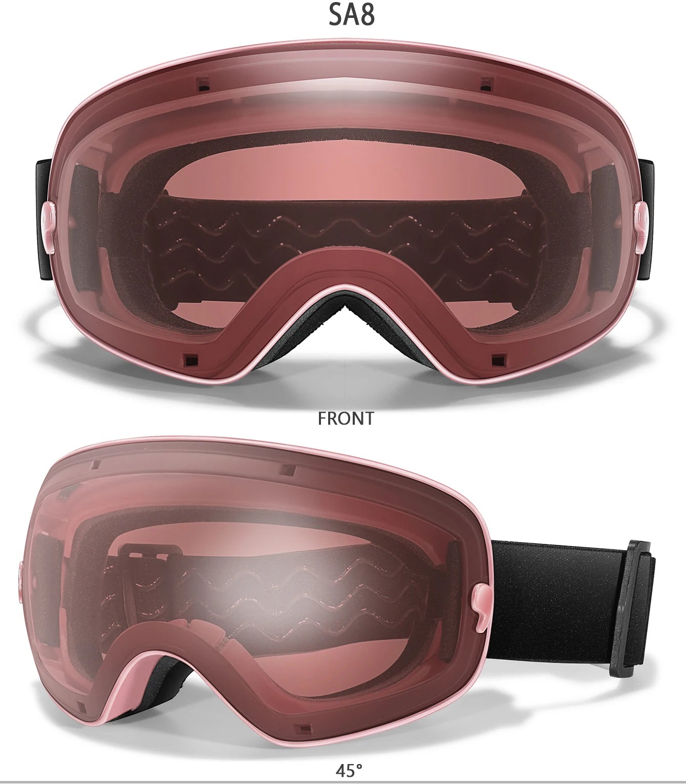 Ourdoor Sports Teen Men Women Ski Goggles-Anti-fog UV400 Eyewear, Christmas and New Year Gift, Free Black Lens and Optical Frame