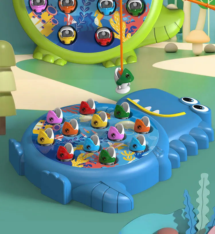 Dinosaur Simple Magnetic Fishing Toys Play Rod Game Toys for Children Baby Montessori with Rod Kids Educational No Rotating Gift ALPENZO