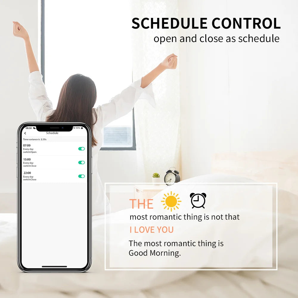 Smart Tuya Wifi/Zigbee Electric Curtain Shutter Motor with RF Remote 22.5CM Size APP Control Alexa Google Assistant SmartThings - ALPENZO
