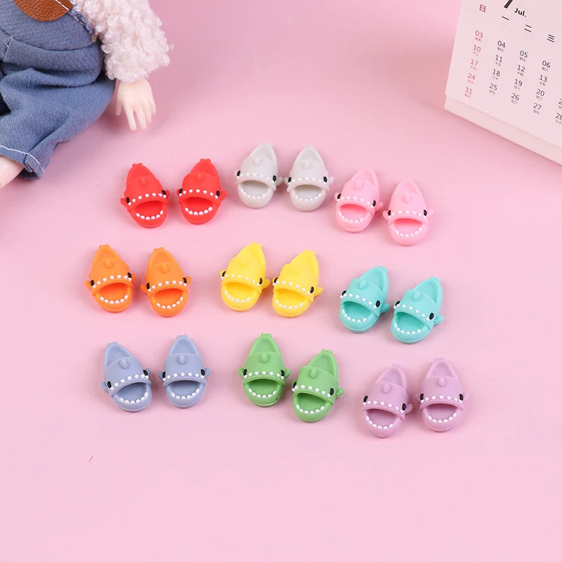 1 Pair For SD Doll For OB11 Doll Slippers Girl Gifts Doll Shoes Dolls Accessories Play House Shark Slippers ALPENZO