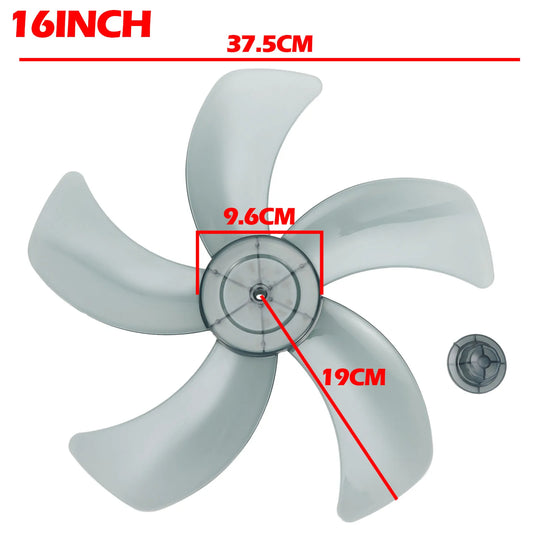 16 Inch Household Plastic Fan Blade Five Leaves With Nut Cover For Pedestal Transparent Table Stand Fanner General Accessories - ALPENZO