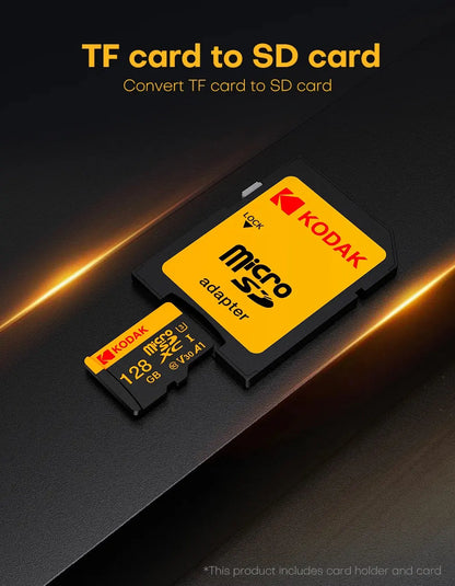 Kodak Micro SD Card Memory Card Class 10 32GB 64GB 128GB 256GB U3 4K High Speed Cartao De Memoria Flash Memory TF Mecard C10 - ALPENZO