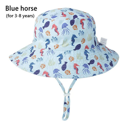 Outdoor Beach Hat Summer Baby Sun Hat for Girls Boys Kids Bucket Cap 0-8 Years ALPENZO