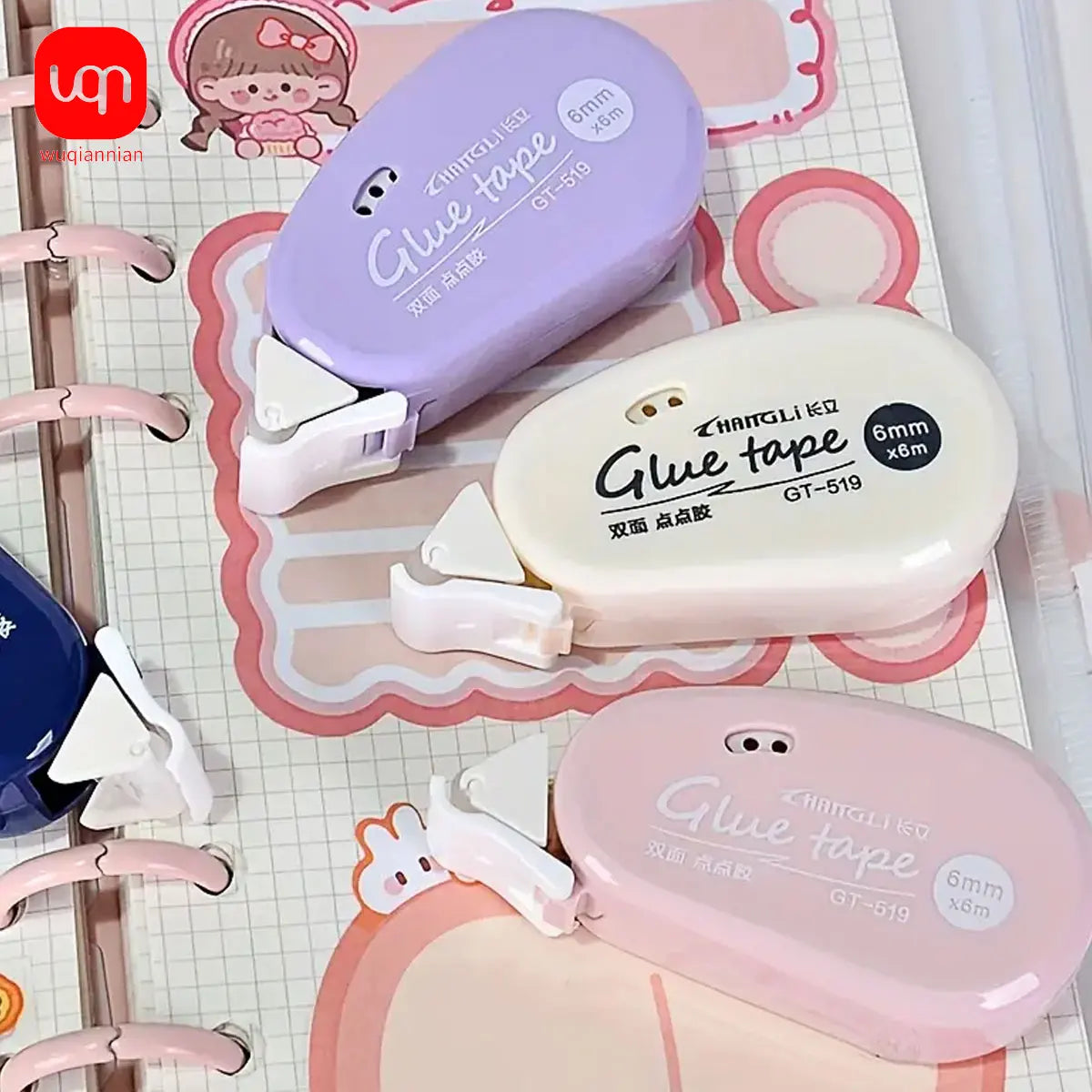 WQN-1PC 6m*6mm Double Sided Adhesive Dots Glue Tape DIY Scrapbooking Collage Photo Album School Stationery Supplies Roller Tape - ALPENZO