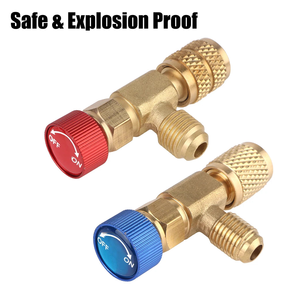 1/4 " Air Conditioning Refrigerant Valve R22 R410 AC Valve 1pc Air Conditioning Repair and Fluoride Filler Joint Safety Adapter - ALPENZO