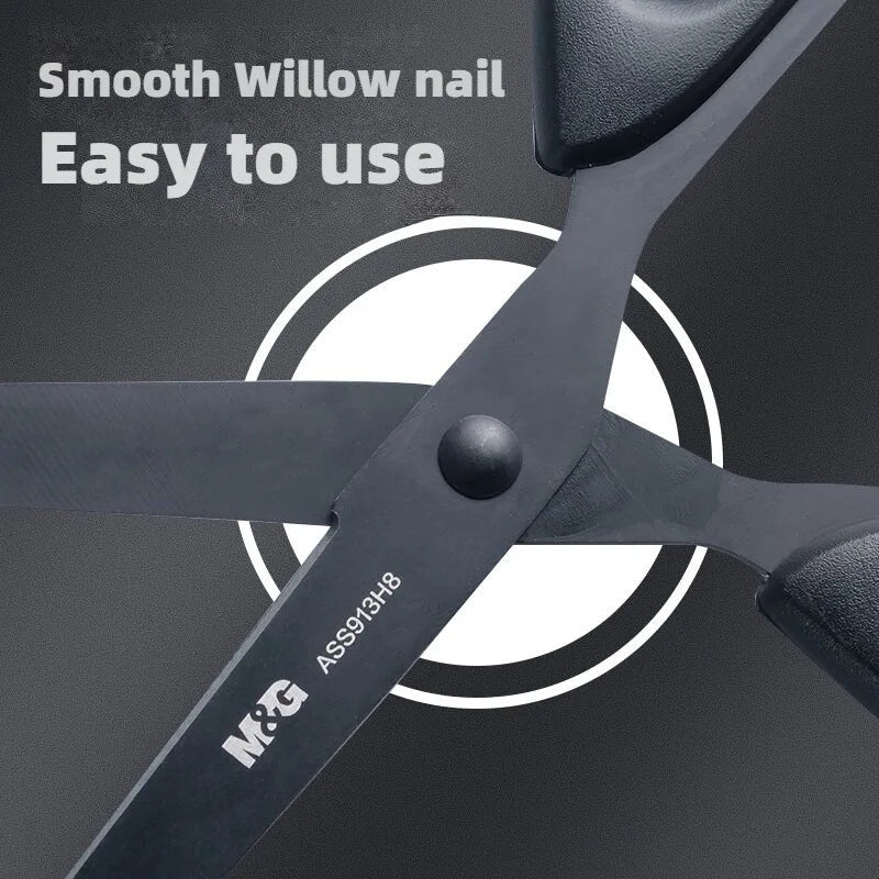 M&G 160mm Black Blade Scissors Wear-resistant Stainless Steel Blade Not Easy to Glue Household Manual Life Durable Scissors ALPENZO