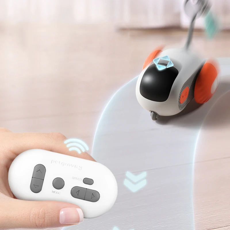 Intelligent Sports Car Remote Control Electric Cat Toys Entertainment Fun Pet Mice Interactive Feathers Cat Sticks Kitten Toy - ALPENZO