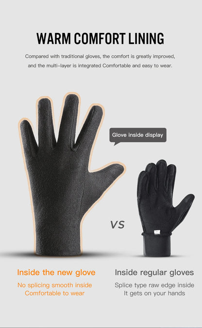 Electric Heated Gloves Motorcycle Winter Moto Heated Gloves Warm Waterproof Rechargeable Heating Thermal Gloves For Snowmobile ALPENZO