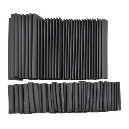 127pcs Black Heat Shrinkable Tube Cable Insulation Sleeve Waterproof Electronic Lated Polyolefin Sheathed Shrink Tubing - ALPENZO