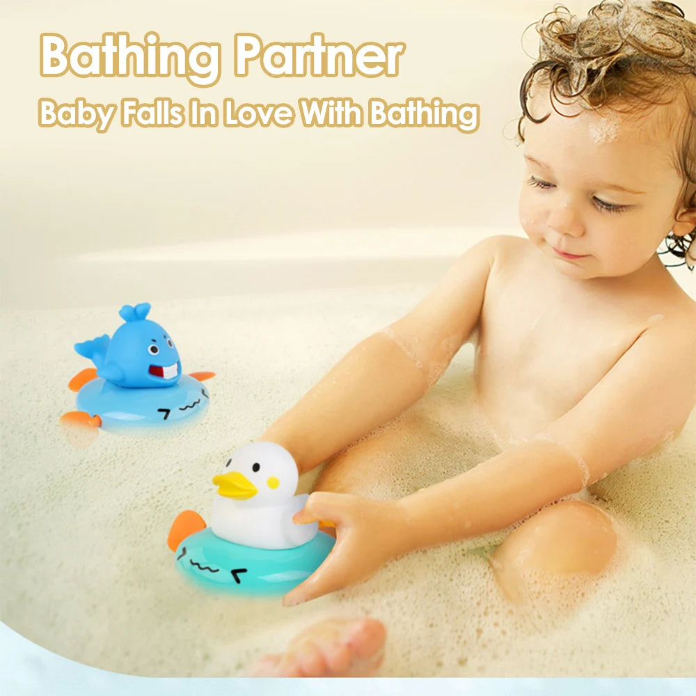 Baby Bath Toy, Bathing Cute Ducks, piglets cows Swimming Water Spraying Clouds Shower Bath Toy For Kids Water Playing Toy ALPENZO