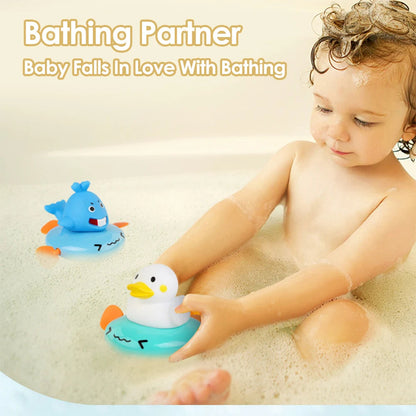 Baby Bath Toy, Bathing Cute Ducks, piglets cows Swimming Water Spraying Clouds Shower Bath Toy For Kids Water Playing Toy ALPENZO