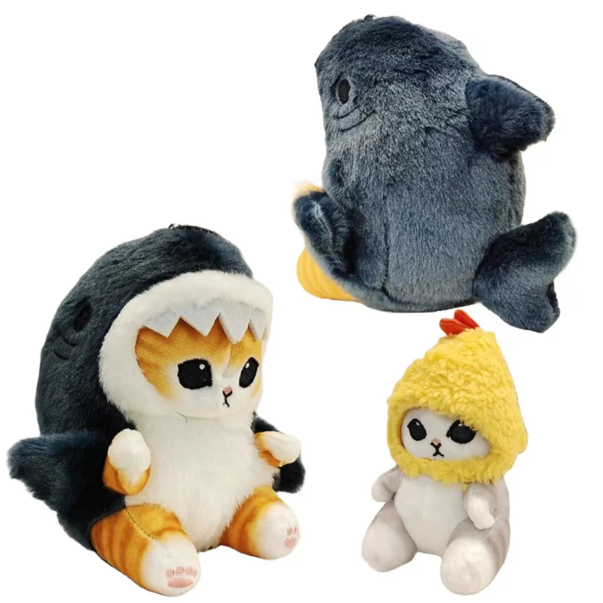 Hot Cute Shark Cat Fried Shrimp Cat Plush Doll Pendant Doll Beautiful Room Car Bag Decoration Pendant Opening Holiday Gift 12cm ALPENZO
