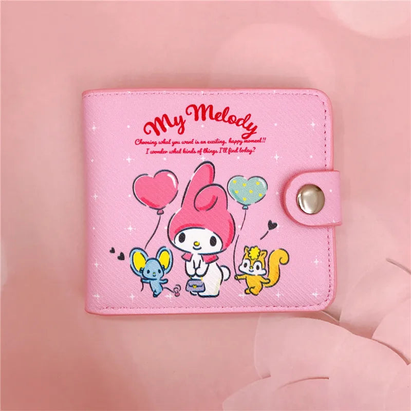 Kawaii Sanrio Pu Casual Money Bag Hello Kitty Cinnamoroll My Melody Kuromi Coin Purse Card Holder Wallet With Buttons ALPENZO