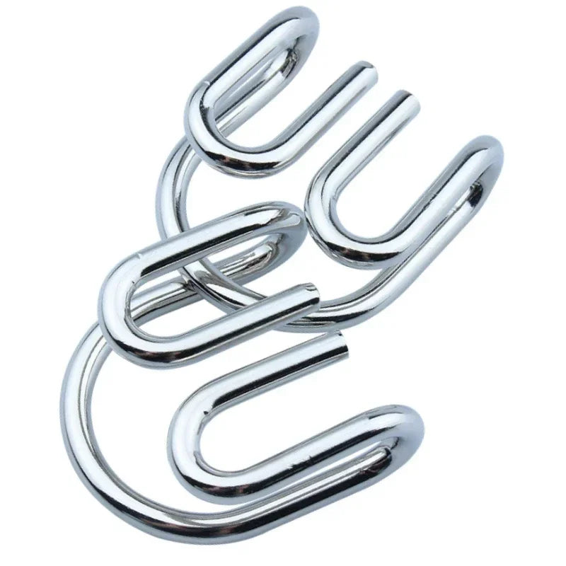 8Pcs/Set Metal Montessori Puzzle Wire IQ Mind Brain Teaser Puzzles Children Adults Interactive Game Reliever Educational Toys ALPENZO