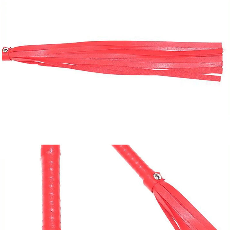 High Quality Pu Leather Pimp Whip Racing Riding Crop Party Flogger Hand Cuffs Queen Black Horse Riding Whip Sports Horsewhip