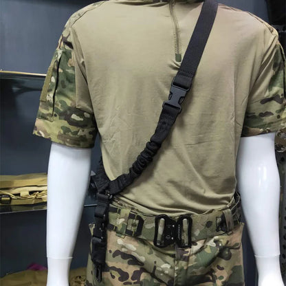 Tactical Gun Single Point Sling Adjustable Bungee Rifle Shoulder strap length for Airsoft Hunting Accessories Strap M4 with pad