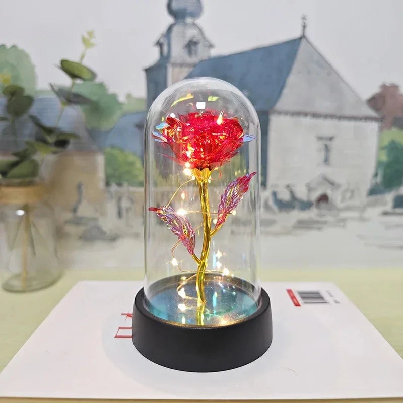 Rose Light Beautiful Realistic Looking Night Light Rose Eternal Flower Party Supplies LED Simulation Rose Flower Valentine's Day - ALPENZO