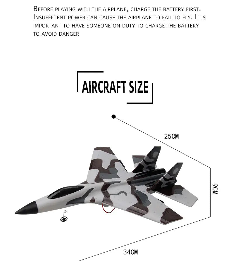 RC Foam Aircraft SU-35 Plane 2.4G Radio Control Glider Remote Control Fighter Plane Glider Airplane Foam Boys Toys for Children ALPENZO