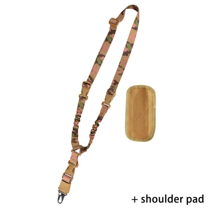 Tactical Gun Single Point Sling Adjustable Bungee Rifle Shoulder strap length for Airsoft Hunting Accessories Strap M4 with pad