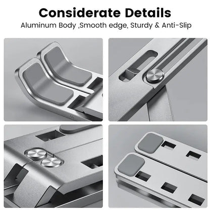 Portable Laptop Stand Aluminum Notebook Support Computer Bracket Macbook Air Pro Holder Accessories Foldable Lap Top Base For Pc - ALPENZO