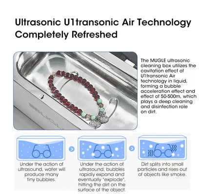 Ultrasonic Cleaner 35W High Frequency Cleaning Jewelry Glasses Watches Multifunctional 500ML Ultrasonic Cleaning Cleaning Bath - ALPENZO