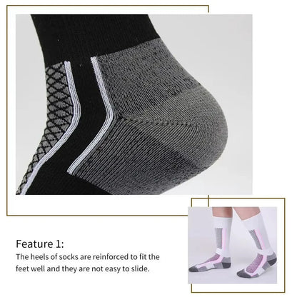 DIZETION 1 Pair Winter Warm Thickening Ski Stockings Hiking Socks For Women Men Children Outdoor Anti-Cold High Sports Stockings