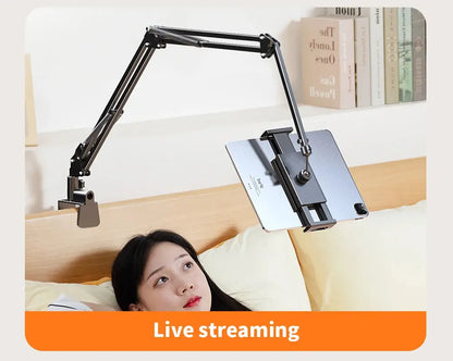 Tablet Holder for Bed with 90cm Metal Arm 360° Rotating Bed Tablet Mount Stand For iPad Stand 4.5~11 Inch Phone Tablet Bracket - ALPENZO