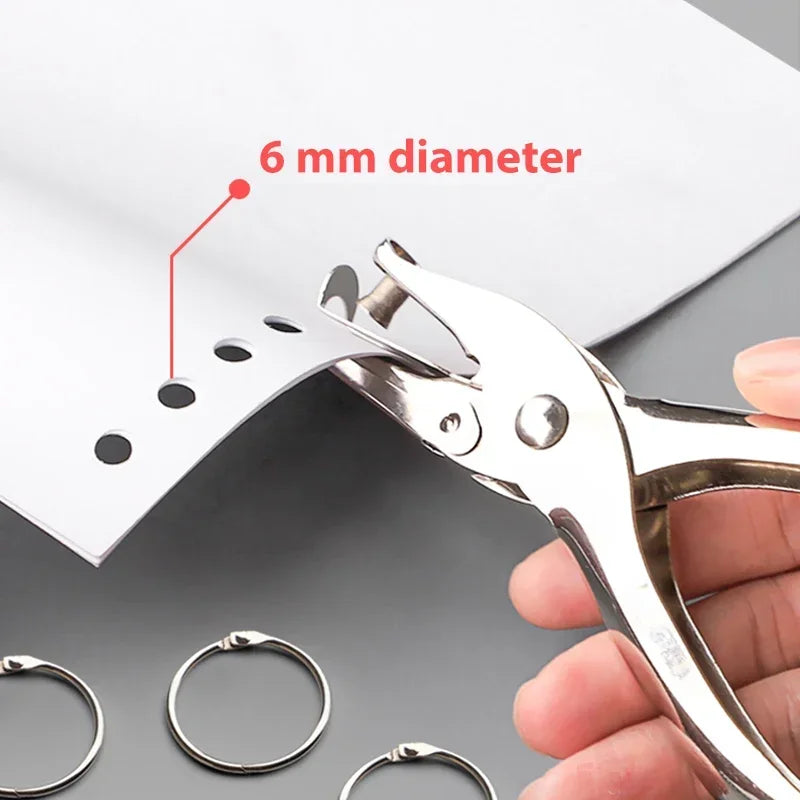 Single Hole Puncher Capacity 6mm Diameter Hole Puncher Hand Paper Cutter Paper for Scrapbooking Tool Home Office School Supplies ALPENZO