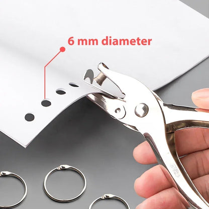 Single Hole Puncher Capacity 6mm Diameter Hole Puncher Hand Paper Cutter Paper for Scrapbooking Tool Home Office School Supplies ALPENZO
