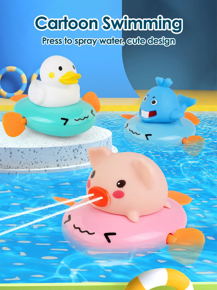 Baby Bath Toy, Bathing Cute Ducks, piglets cows Swimming Water Spraying Clouds Shower Bath Toy For Kids Water Playing Toy ALPENZO