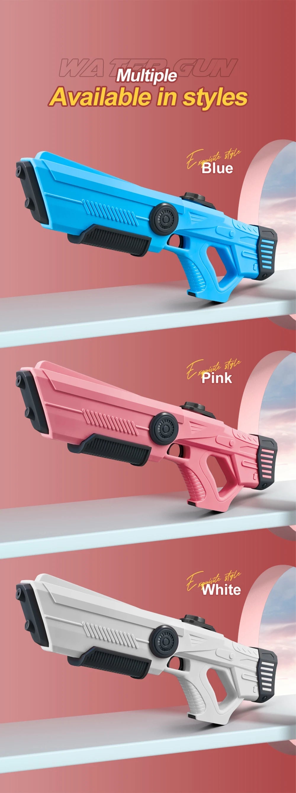 Electric Automatic Water Storage Gun Toys Portable Children Summer Beach Outdoor Fight Fantasy Spray Gun Toys Boy Kid Adult Game ALPENZO