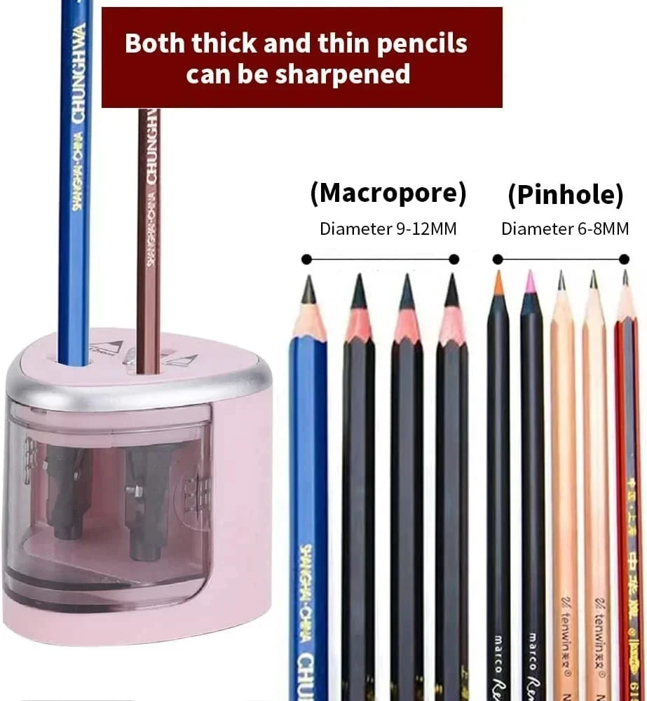 Tenwin New Two-hole Electric Automatic Pencil Sharpener Switch Pencil Sharpener Home Office School Supplies Stationery Art ALPENZO