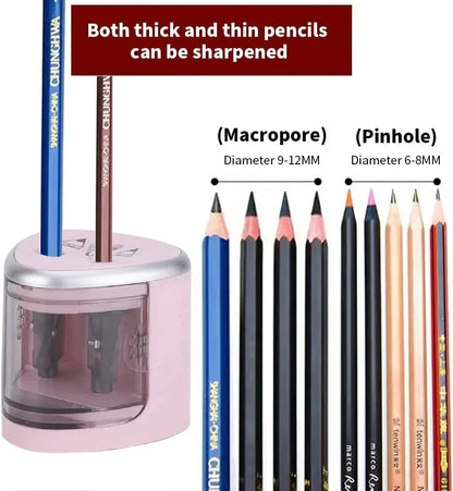 Tenwin New Two-hole Electric Automatic Pencil Sharpener Switch Pencil Sharpener Home Office School Supplies Stationery Art ALPENZO
