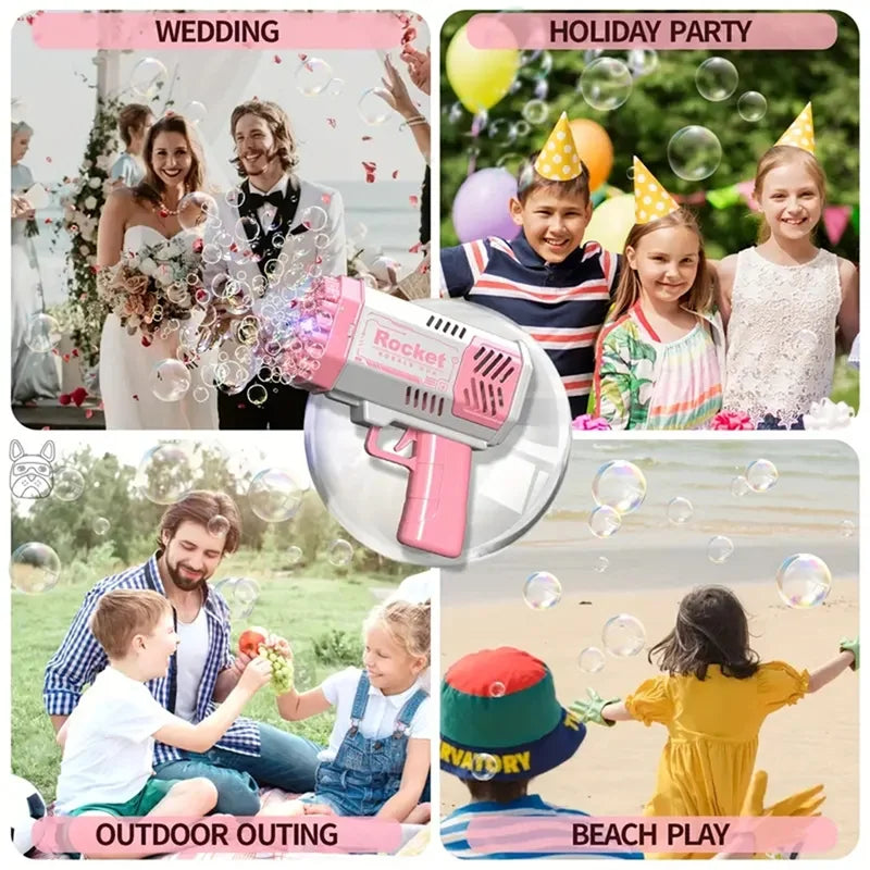 40 Hole Rocket Launcher Bubble Machine CHILDREN'S Bubble Gun Toy [Without Bubble Water] ALPENZO