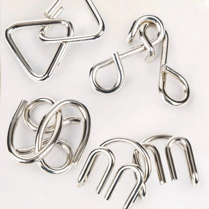 Nine link Metal Children's Puzzle Toy Adult Ieisure Stress Reducing Intelligence Buckle 8-piece Set With Detachable Buckle ALPENZO