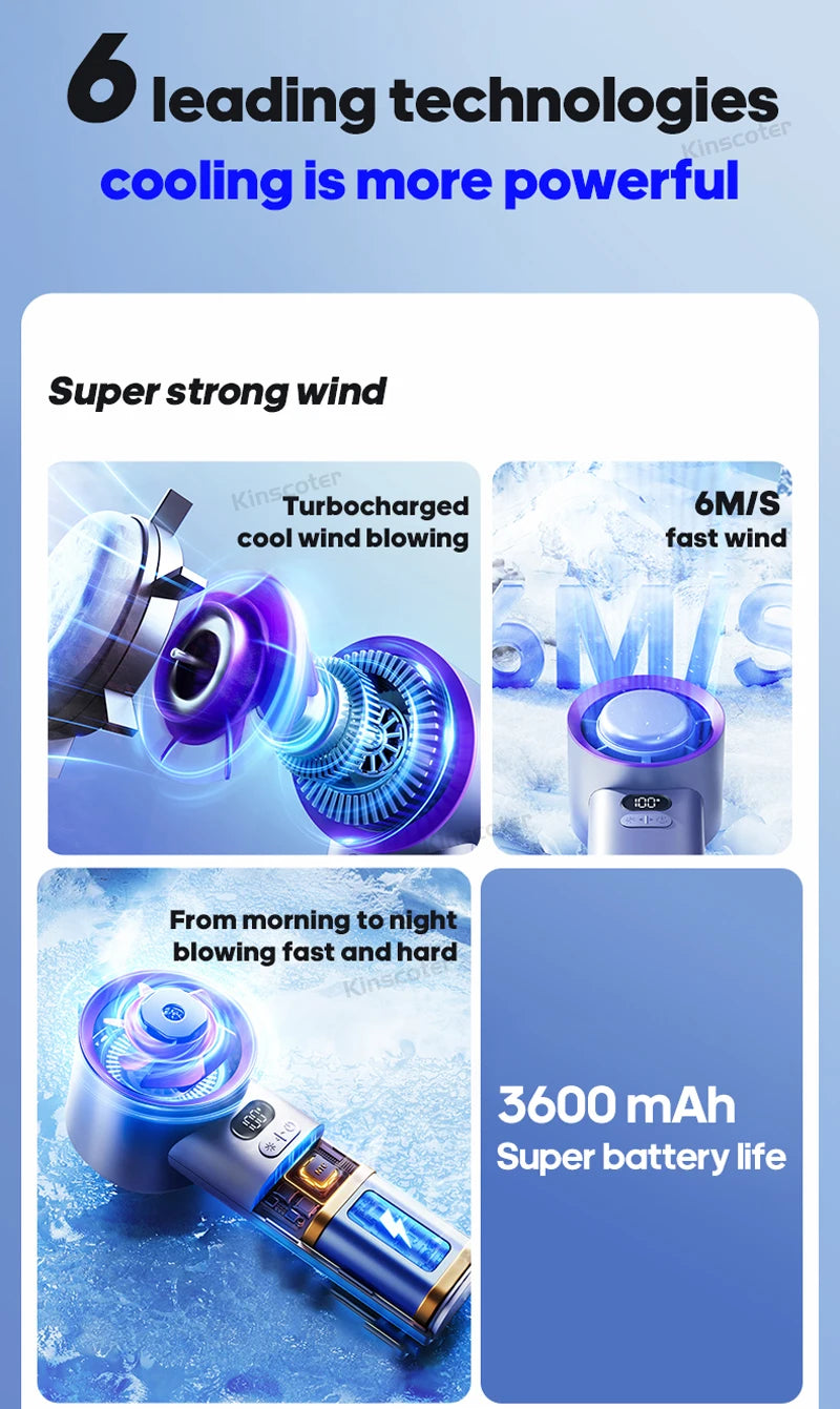 KINSCOTER Portable Handheld Turbo Fan 100 Wind Speeds Adjustable Mini Personal Fan Battery Operated Electric Eyelash Fan ALPENZO
