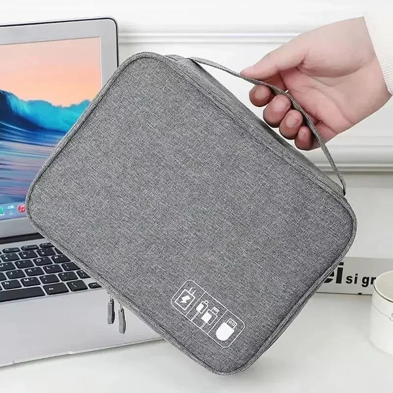 Handheld Digital Bag Multifunctional Large Capacity Moistureproof Mesh Earphone Charger Data Cable USB Travel Protective Case1PC ALPENZO